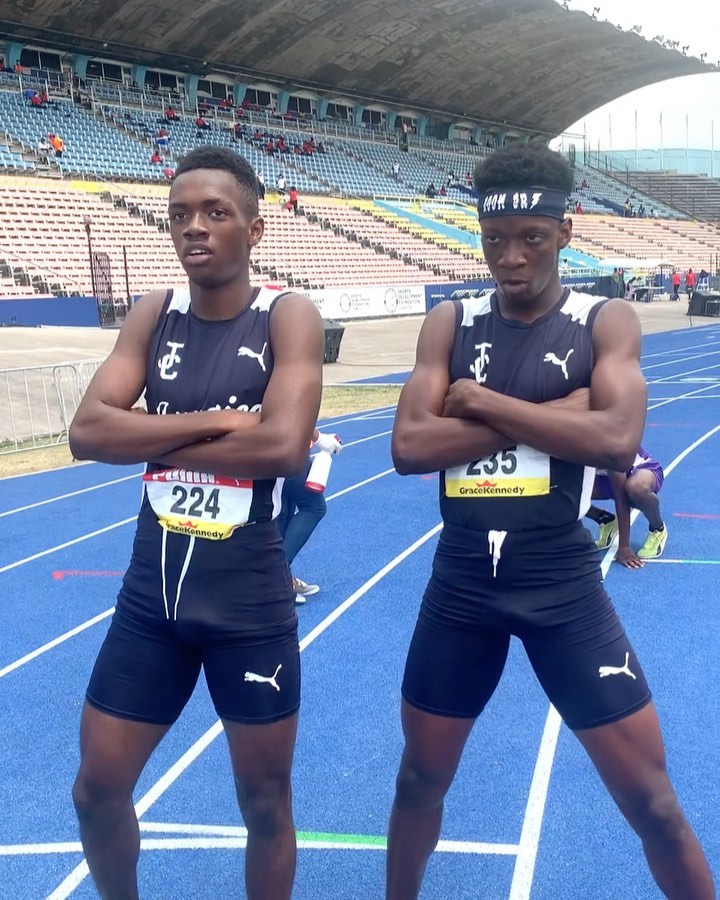 Jamaica College students celebrating victory at Champs