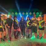 Spice performs with Shaggy and Sean Paul on Jimmy Kimmel Live