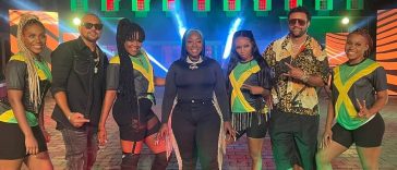 Spice performs with Shaggy and Sean Paul on Jimmy Kimmel Live