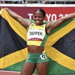 Megan Tapper celebrates bronze medal in Tokyo
