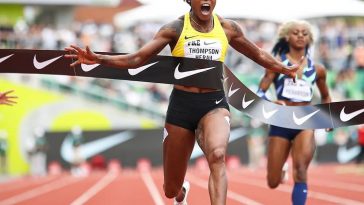 Elaine Thompson Herah wins the Prefontaine Classic