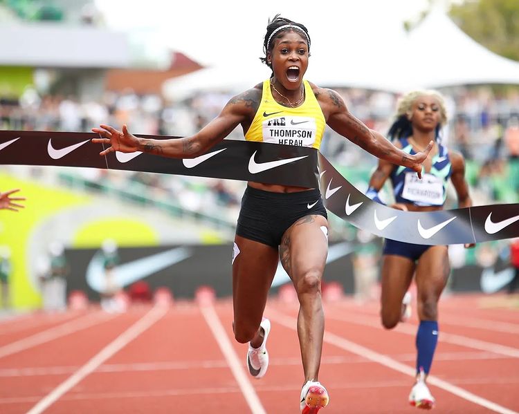 Elaine Thompson Herah wins the Prefontaine Classic