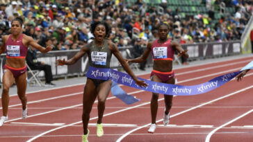 Elaine Thompson Herah wins at the 2022 Prefontaine Classic