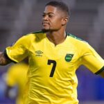 Leon Bailey scores for Jamaica against Mexico in the Nations League