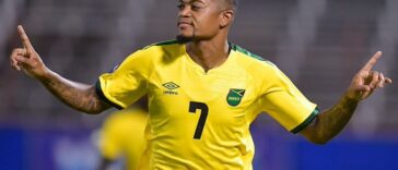 Leon Bailey scores for Jamaica against Mexico in the Nations League
