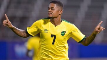 Leon Bailey scores for Jamaica against Mexico in the Nations League