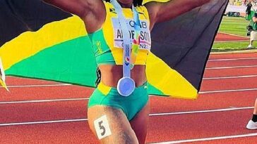 Britany Anderson celebrates silver medal and national record at 2022 IAAF World Championships