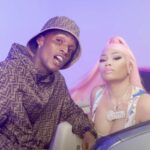 Skeng and Nicki Minaj on the set of the official music video for Likkle Miss