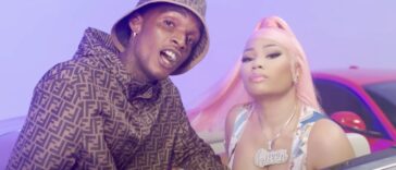 Skeng and Nicki Minaj on the set of the official music video for Likkle Miss