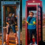 Ishawna and Ed Sheeran talk in phone booths during the official music video for 'Brace It'