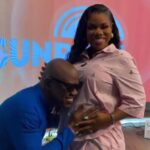 Miss Kitty celebrates her pregnancy with her husband, Ian Wilkinson, on CVM Sunrise.