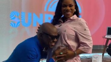 Miss Kitty celebrates her pregnancy with her husband, Ian Wilkinson, on CVM Sunrise.