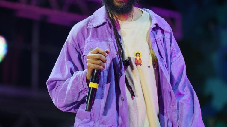 Protoje performs during the Lost in Festival show on Feb. 24, 2024.