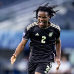 Dexter Lembikisa celebrates after scoring against Panama in the CONCACAF Nations League