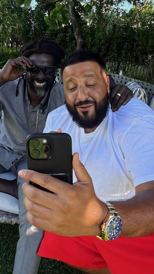 Buju Banton and DJ Khaled on Instagram while vibing a DJ Khaled's Miami home.