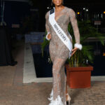 Dr. Sandra Swaby poses with her sash as she enters the Miss Universe Jamaica finals.