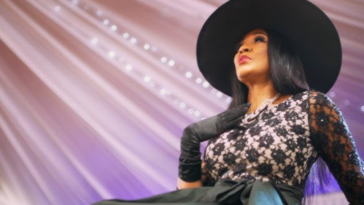 D'Angel poses during her new music video for 'Time Now.'