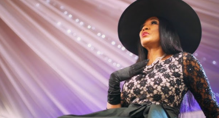 D'Angel poses during her new music video for 'Time Now.'