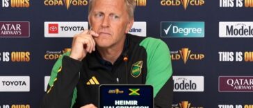 Heimir Hallgrímsson attends a Gold Cup 2023 press conference
