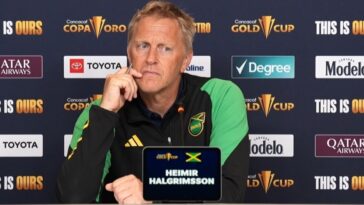 Heimir Hallgrímsson attends a Gold Cup 2023 press conference