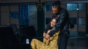 Dexta Daps and Vanessa Bling get close during music video for 'High School Love.'