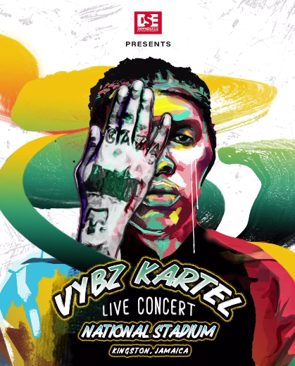 Vybz Kartel featured on the official Freedom Street promo poster.