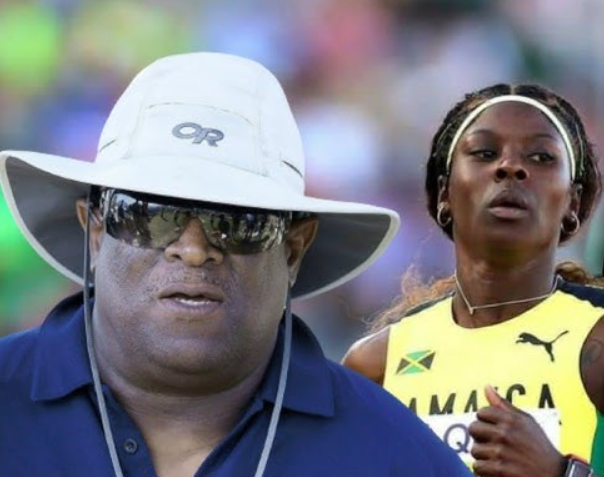 Shericka Jackson and her coach, Stephen Francis.