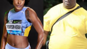 Elaine Thompson Herah alongside track coach Stephen Francis of MVP Track Club