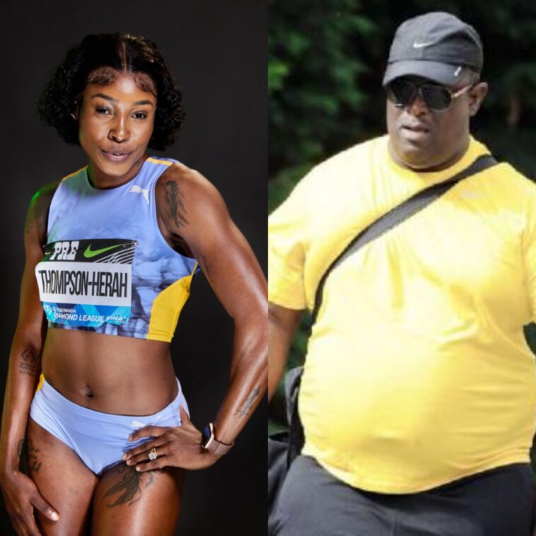 Elaine Thompson Herah alongside track coach Stephen Francis of MVP Track Club