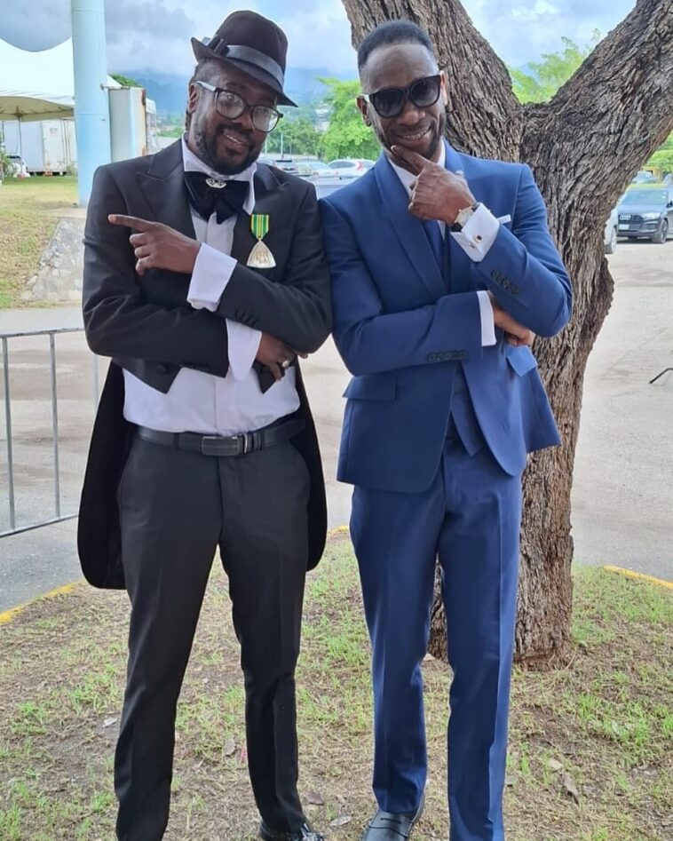 Bounty Killer and Beenie Man celebrate their Order of Distinction at Kings House.