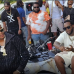 Masicka and Teejay on the set of the music video for 'Never Complain'