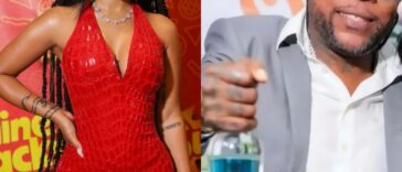 Vybz Kartel and Shenseea pose at their respective press events.