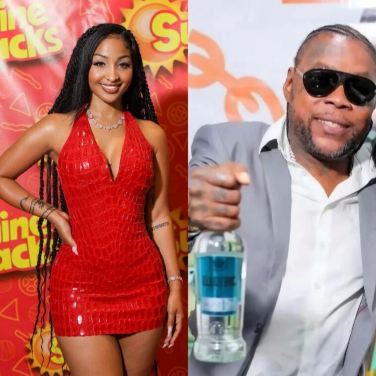 Vybz Kartel and Shenseea pose at their respective press events.