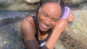 Sashone hanging out by the river.