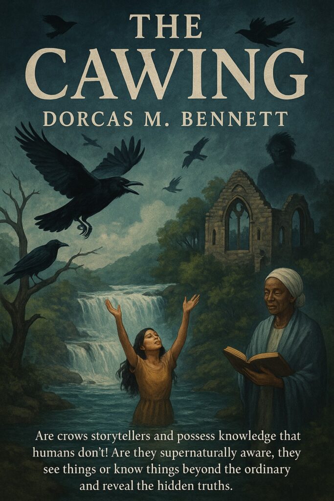 The cover of Dorcas M Bennett's book, The Cawing.