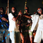 Mavado, Vybz Kartel, Buju Banton and Bounty Killer enjoy themselves during video shoot for 'You Remind Me.'