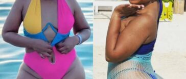 RJR Group journalist Denise Walters strutting her stuff on the beach in Jamaica