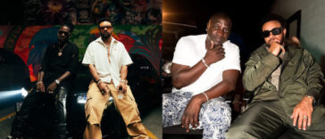 Shaggy, Akon and Aidonia on the set of their music video for 'Boom Body.'