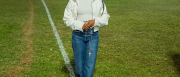 Shelly-Ann Fraser-Pryce on the field after being honoured at her hometown football team, Waterhouse FC.