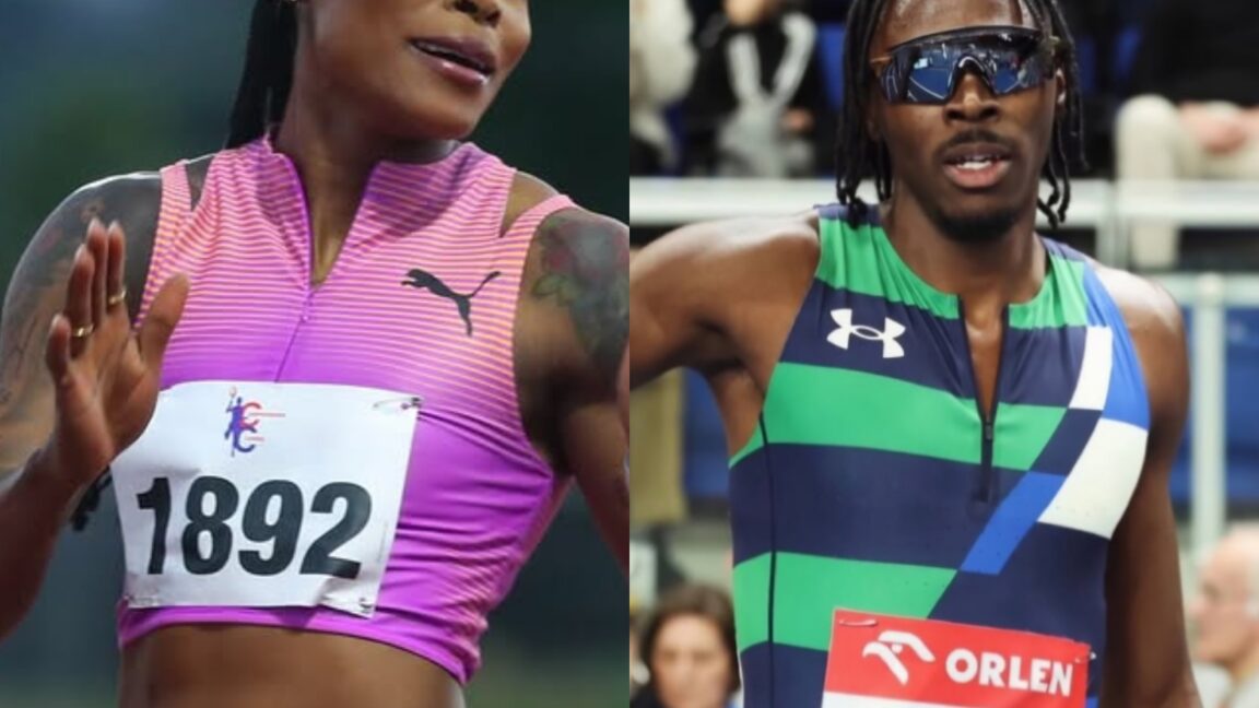 Team Jamaica sprinter Elaine Thompson Herah and 800m record holder, Navasky Anderson