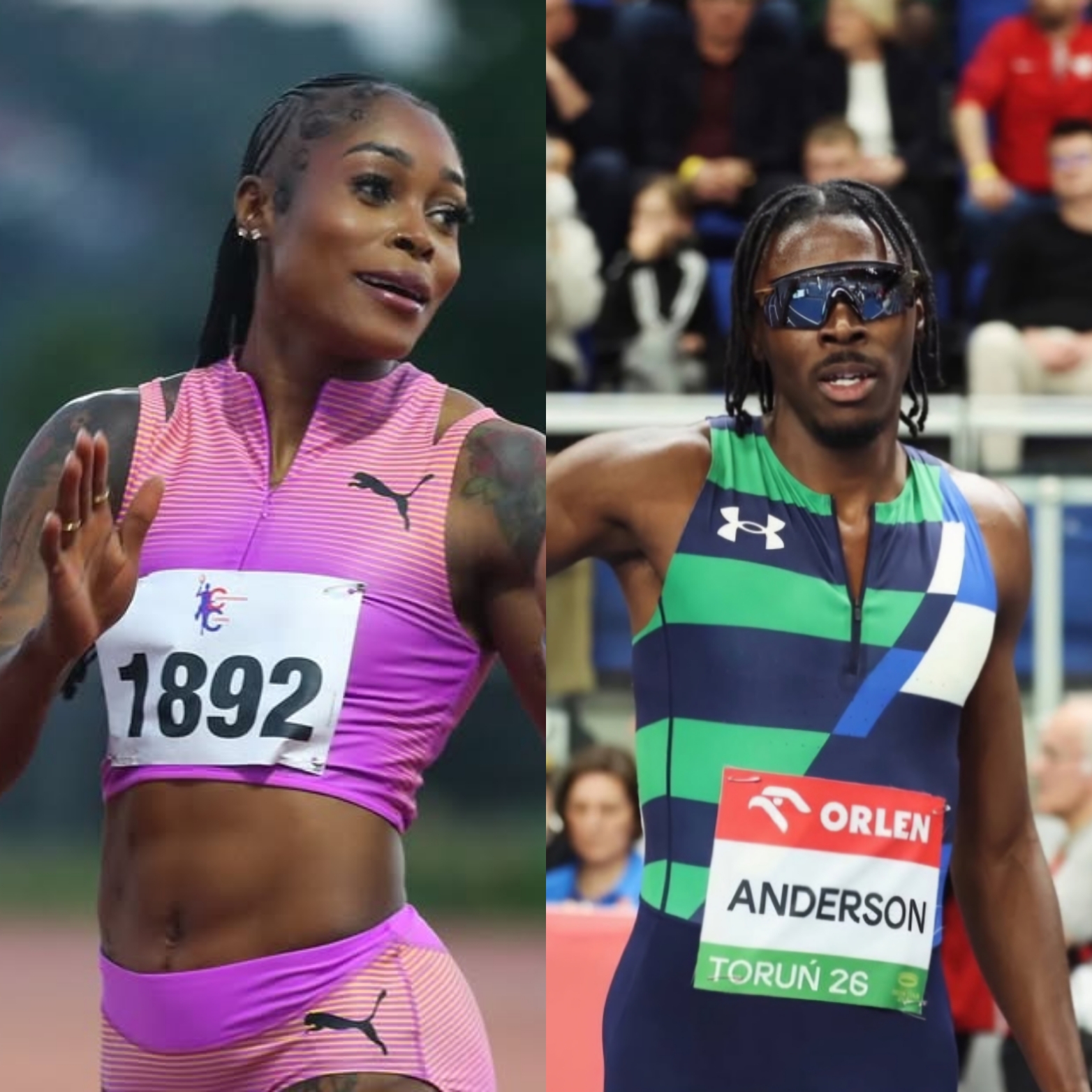 Team Jamaica sprinter Elaine Thompson Herah and 800m record holder, Navasky Anderson