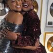 Naomi Cowan and Jully Black hug on the red carpet at the 2026 Juno Awards.