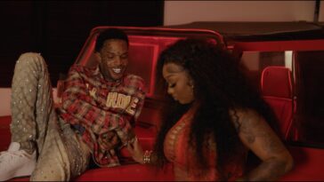 Sken and Shaneil Muir on the set of their music video for "Can't Get Enuff."